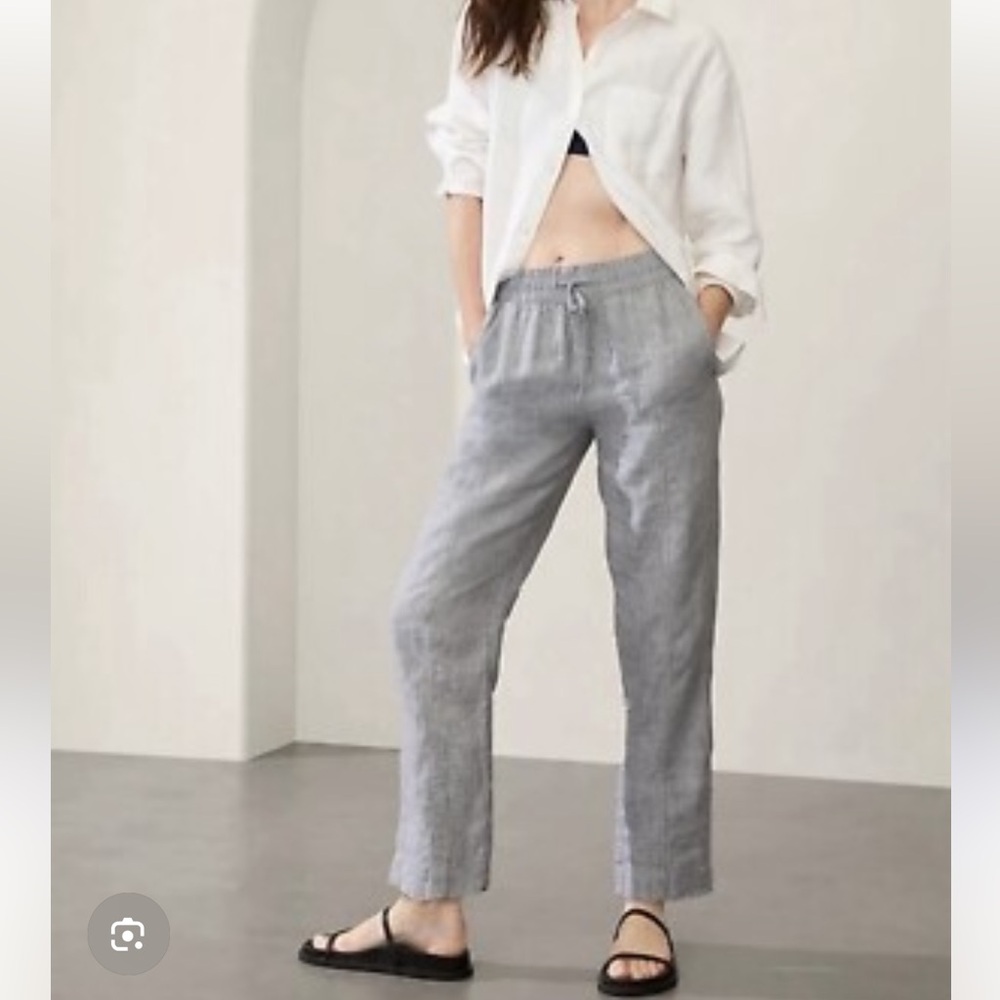Athleta Retreat High Rise Linen Ankle Pant